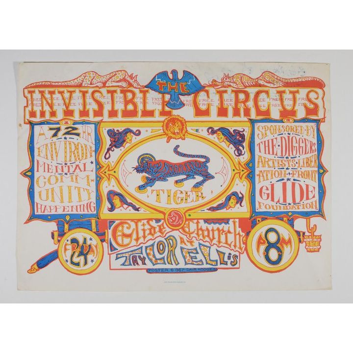 1967 Invisible Circus Multi-Media Event Glide Church Poster Fine 57