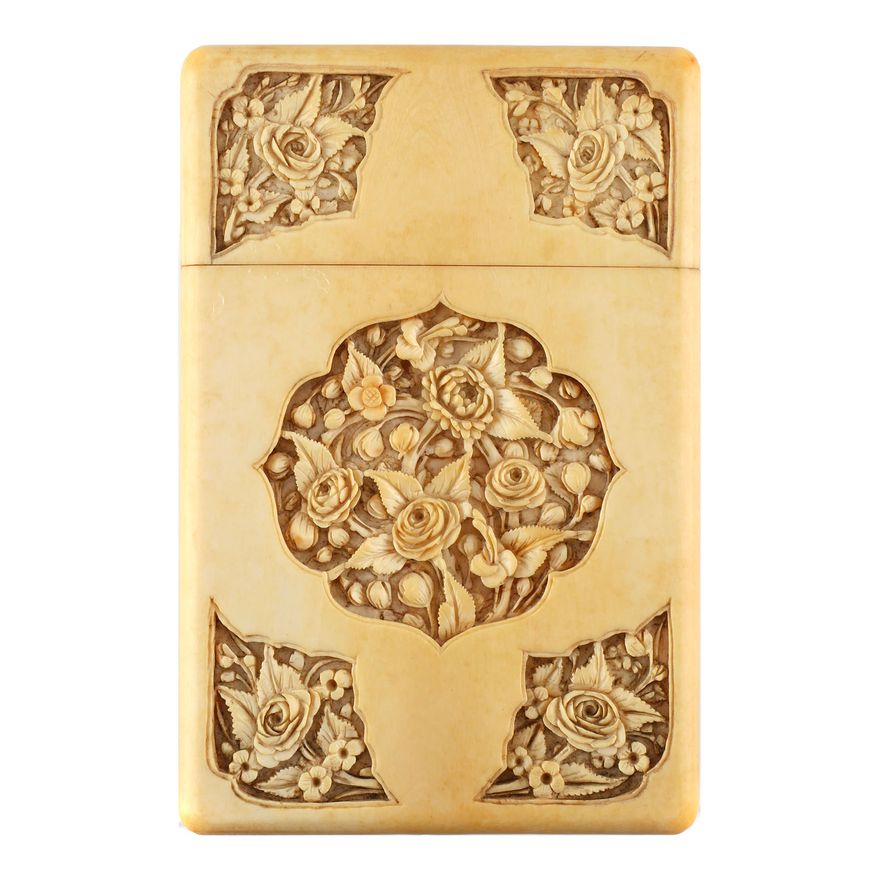 Antique Chinese Carved Ivory Card Case