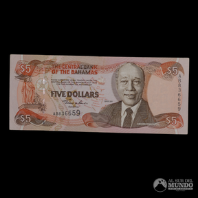 Bahamas, Banco Central. 5 Dolares 2001 (Isabel II).