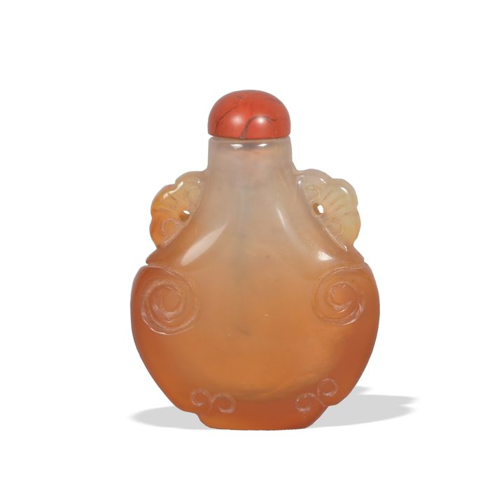 Chinese Carved Agate Snuff Bottle, 18-19th Century