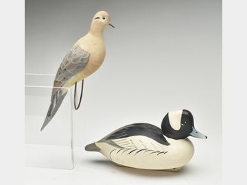 Two decoys, Ron Rue, Dorchester County, Maryland