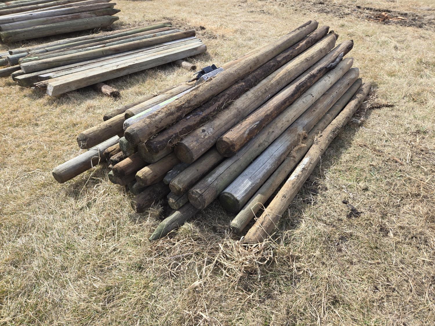 Type 7 Posts (37±) 2 to 4 Inch X 7 to 8 Ft Treated Posts (Used) [24EJ05001-020 ...