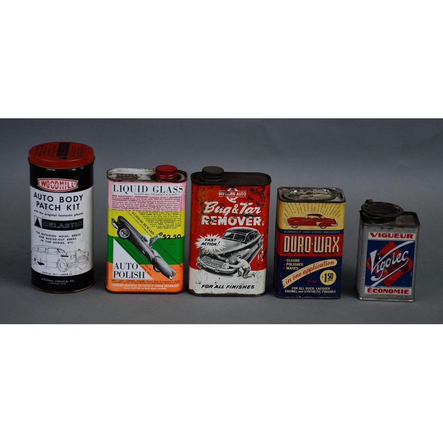 5-Different Auto Polish Metal Cans