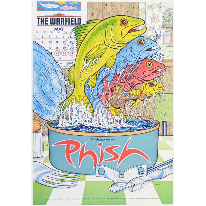 1994 BGP-93 Phish The Warfield Theatre Poster Near Mint 87
