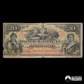 Chile, Banco de D. Matte y Cia. 20 Pesos. S/F (excedente).
