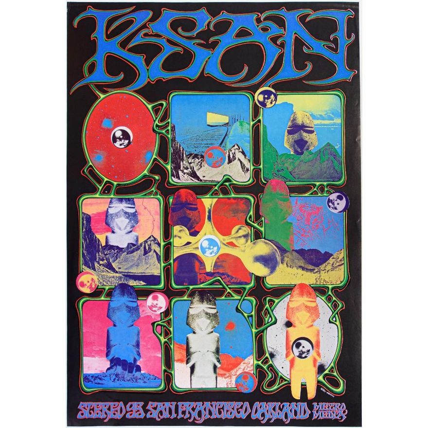 1969 AOR-2.254 Rick Griffin Alton Kelley KSAN Radio San Francisco Poster Near Mint 81