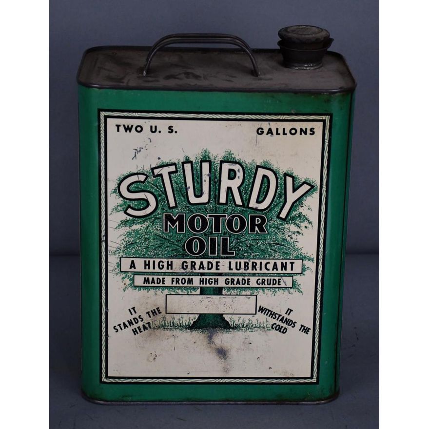 Sturdy Motor Oil w/Logo Two-Gallon Metal Can