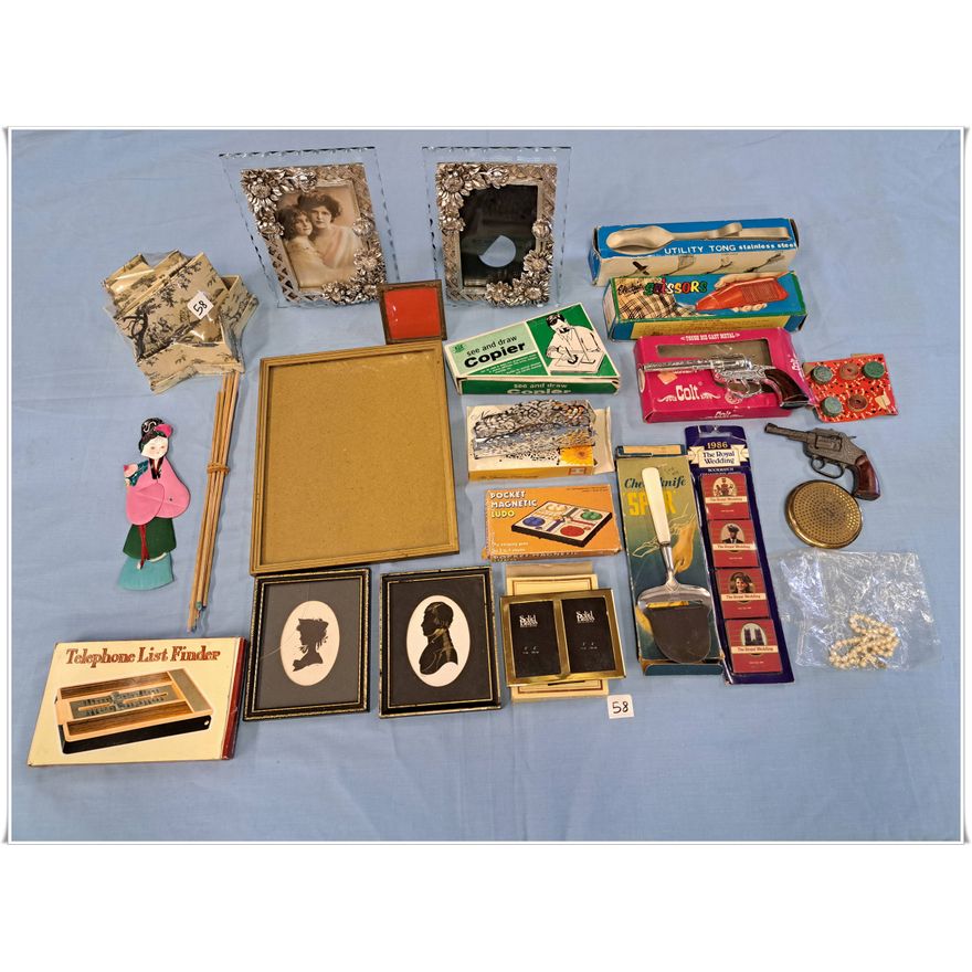 Picture frames, vintage toys & Vintage kitchenware