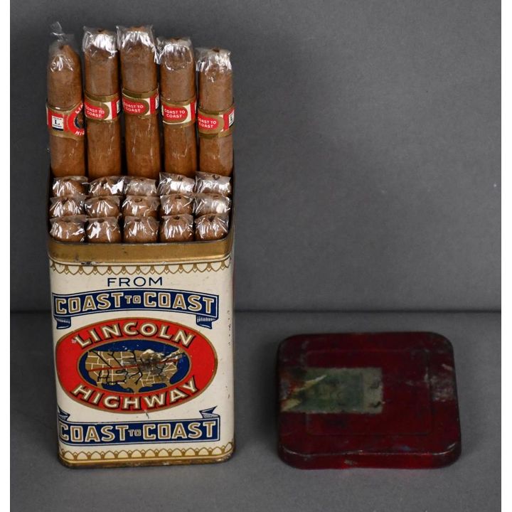 Lincoln Highway "From Coast to Coast" Cigar in Metal Can