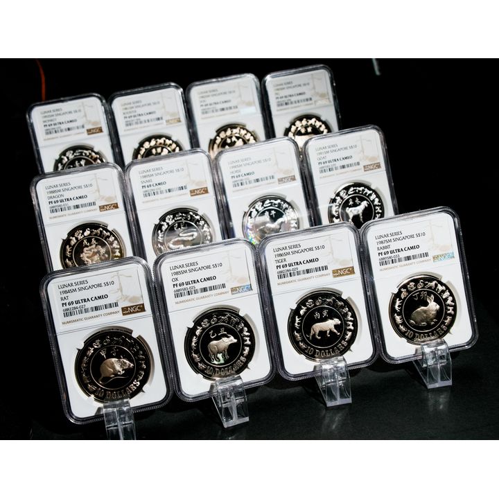 Singapore Lunar Series $10 1984SM-1983SM NGC PF69UC x10 ,PF69 x2 Total 12pcs