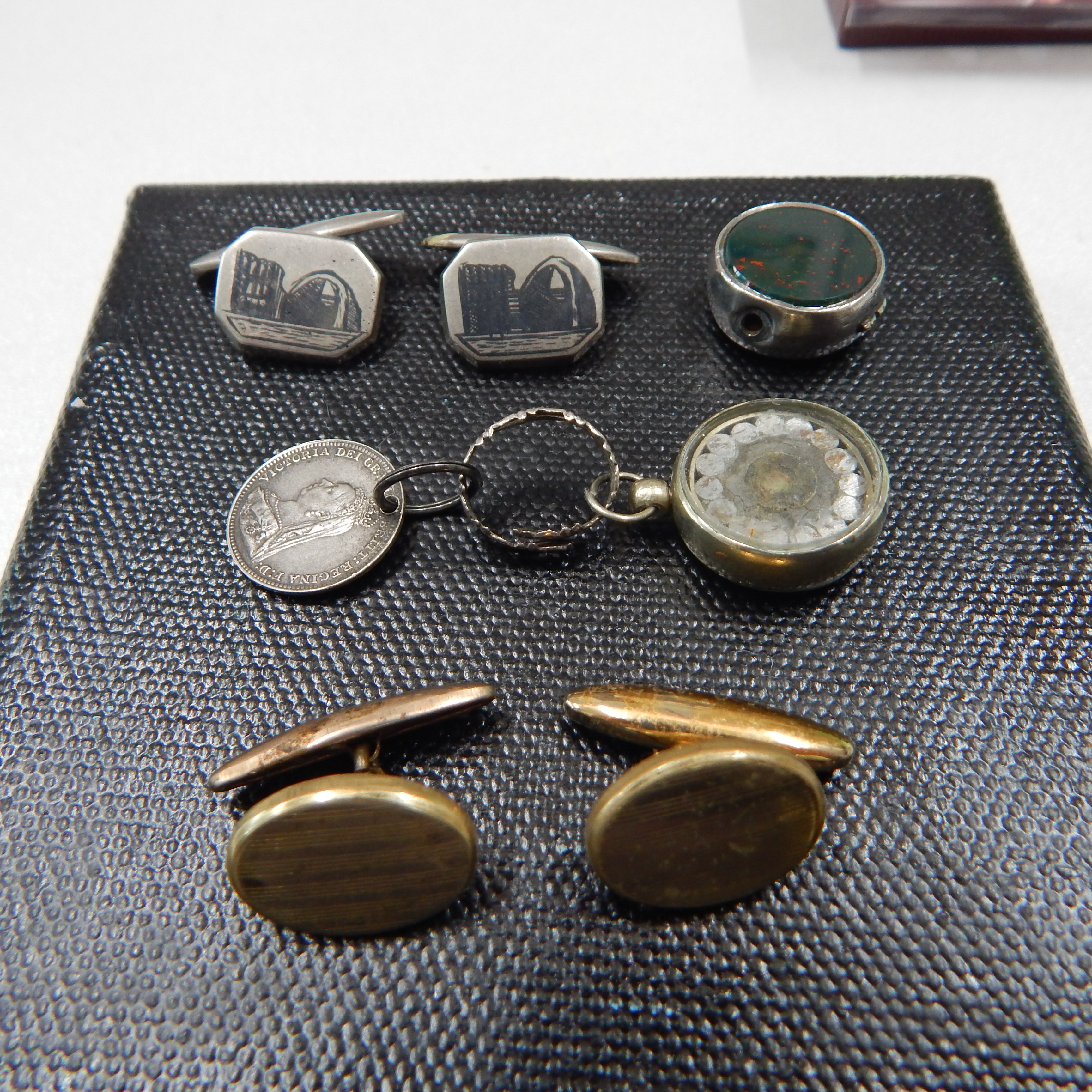 Pair RG Cuff links - Thai Silver Cuff links  etc — NZ auction result