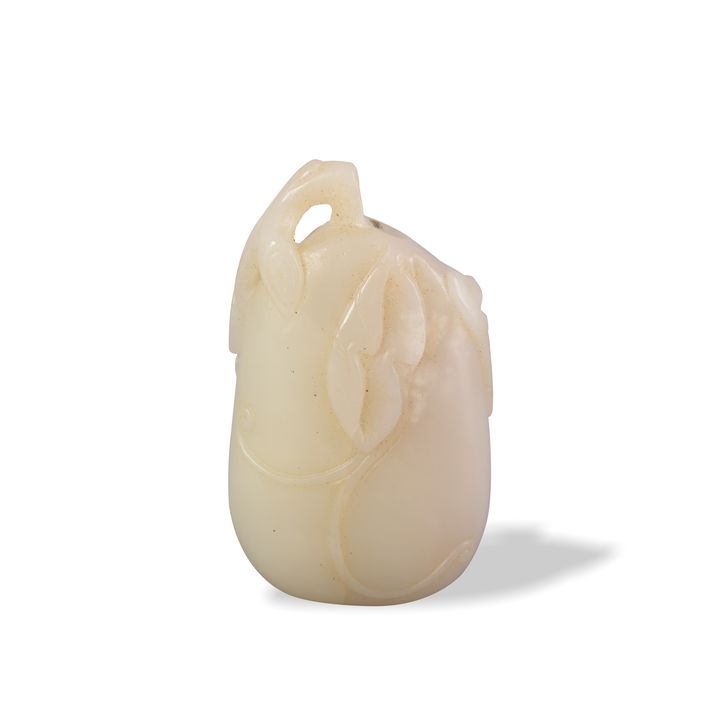 Chinese Melon-Shaped Jade Snuff Bottle, 18th Century