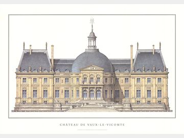 Artist Unknown - Chateau de Vaux-le-Vicomte - Offset Lithograph 23.5" x 33"