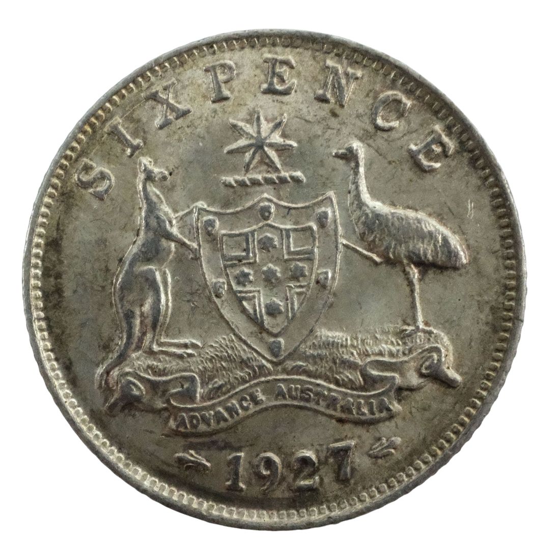 Australia 1927 Sixpence, Choice Uncirculated