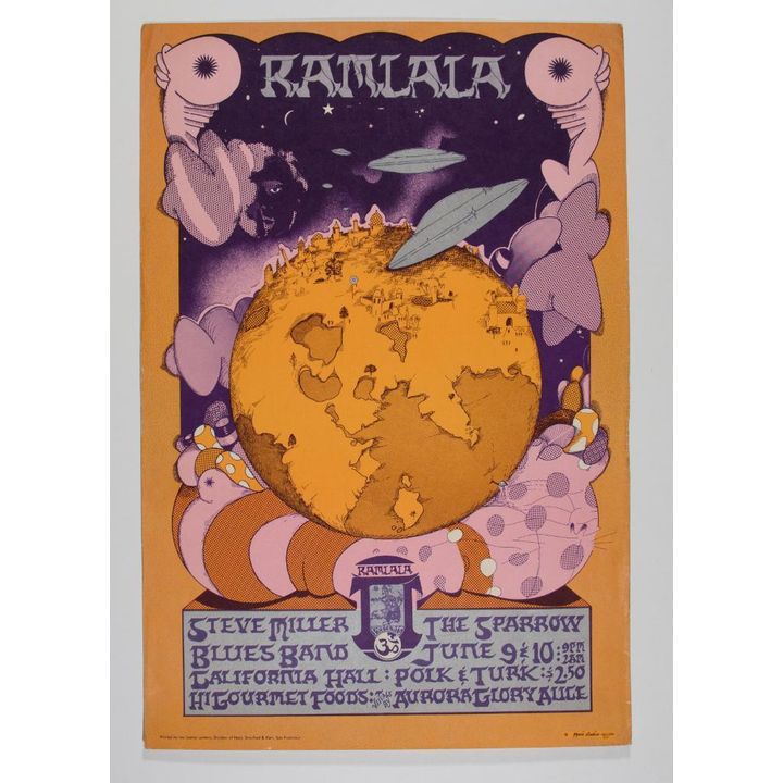 1967 AOR-2.157 Steve Miller The Sparrow California Hall Poster Extra Fine 67