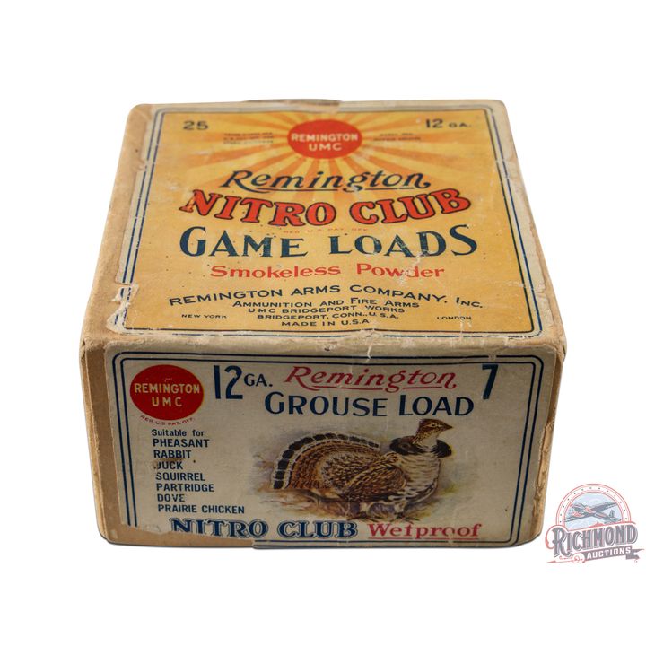 Box Only Of Remington U.M.C. "Grouse Load" Nitro Club Shotshells 12 GA