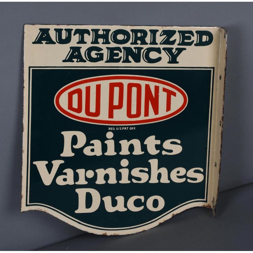 Dupont Paints Varnishes Duco Porcelain Flange Sign (TAC)