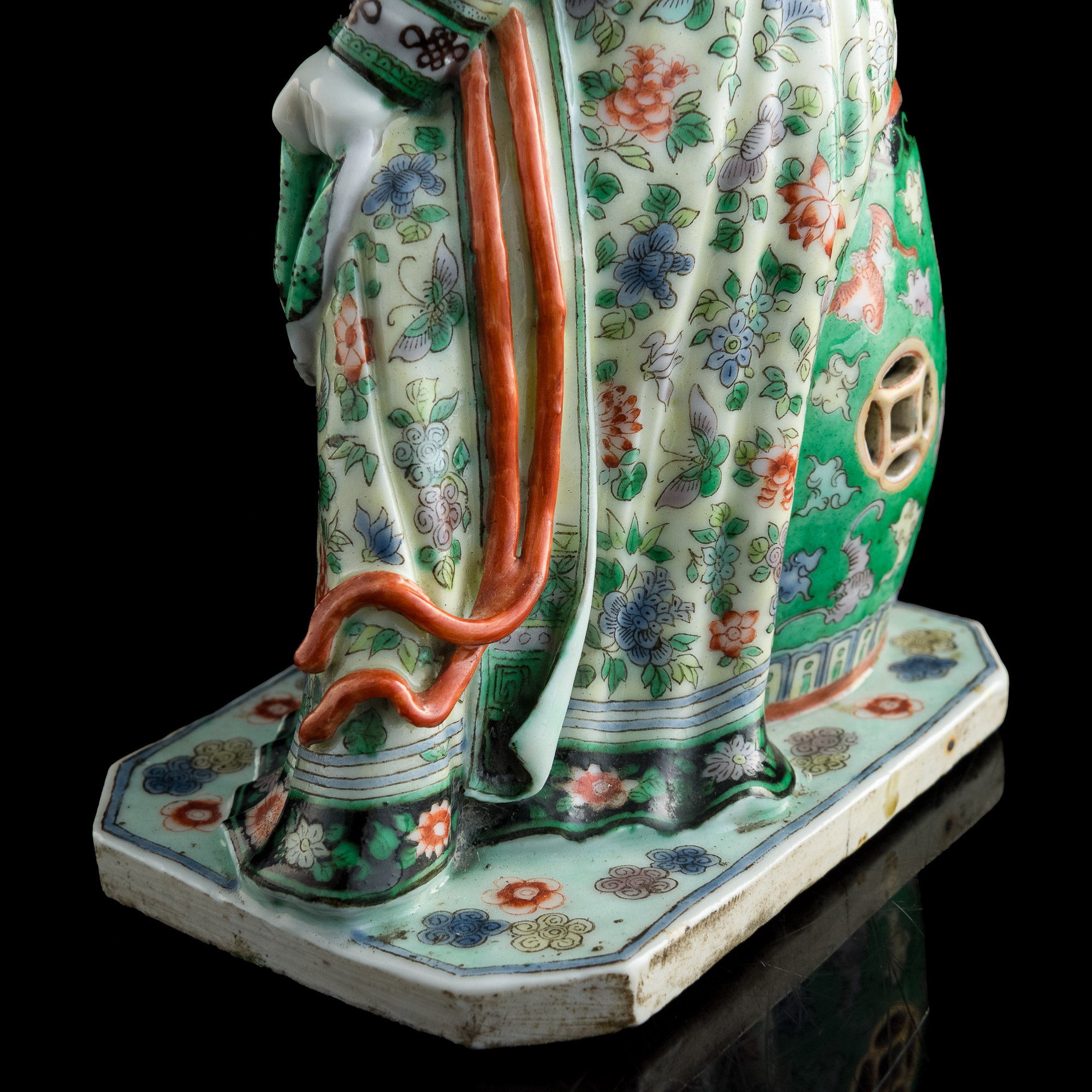 中国　清時代初期　三彩持笛少女像　アンティーク　送料込み0207 中国 清時代初期 三彩持笛少女像 アンティーク 送料込み0207