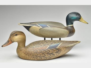 Pair of mallards in the style of the Ward brothers