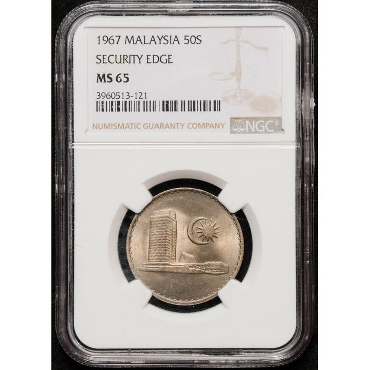 Malaysia 1967 Parliment 50sen NGC MS65 Security Edge(3960513-121) No Reserved Price!