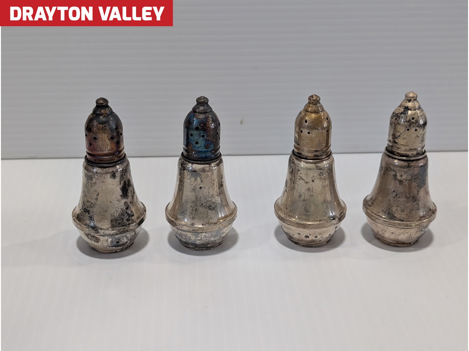 (4) Vintage Weighted Sterling Silver Plated Salt and Pepper Shakers ...
