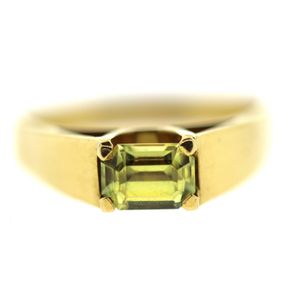 Natural Deep Yellow Sapphire Ring in 18ct Gold