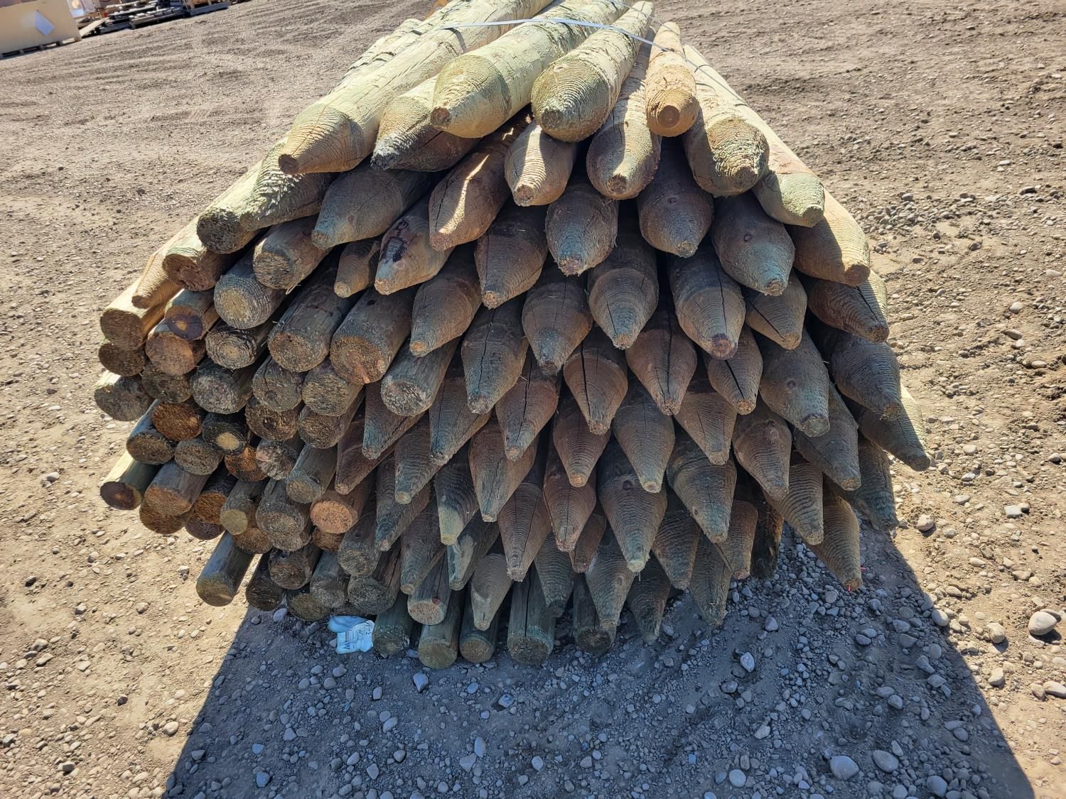 (115) 3-4 Inch X 7 Ft Treated Fence Posts (Unused) [25CD10993-031 ...