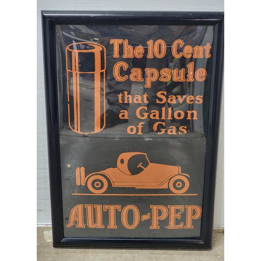 Auto-Pep w/Car Cardboard Sign