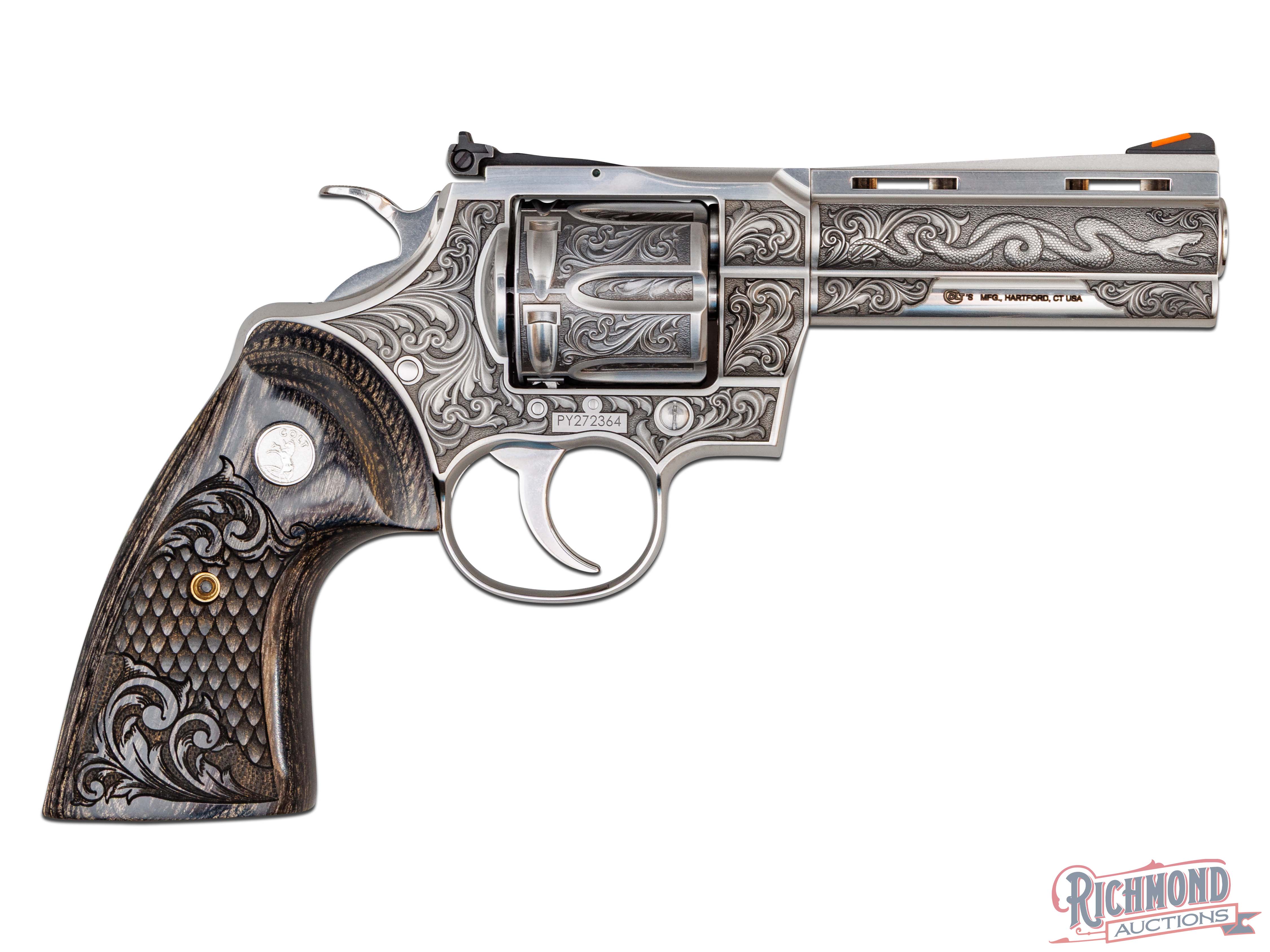 Cased Colt Python Altamont Regal Grade AAA Engraved .357 Mag Double ...