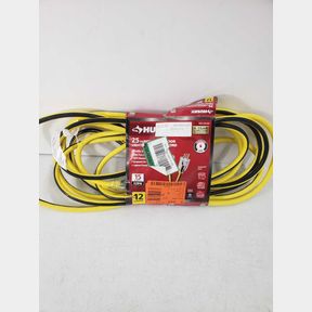 Husky 25ft Indoor/Outdoor Lighted Extension Cord 12/3 Yellow 15A/125V