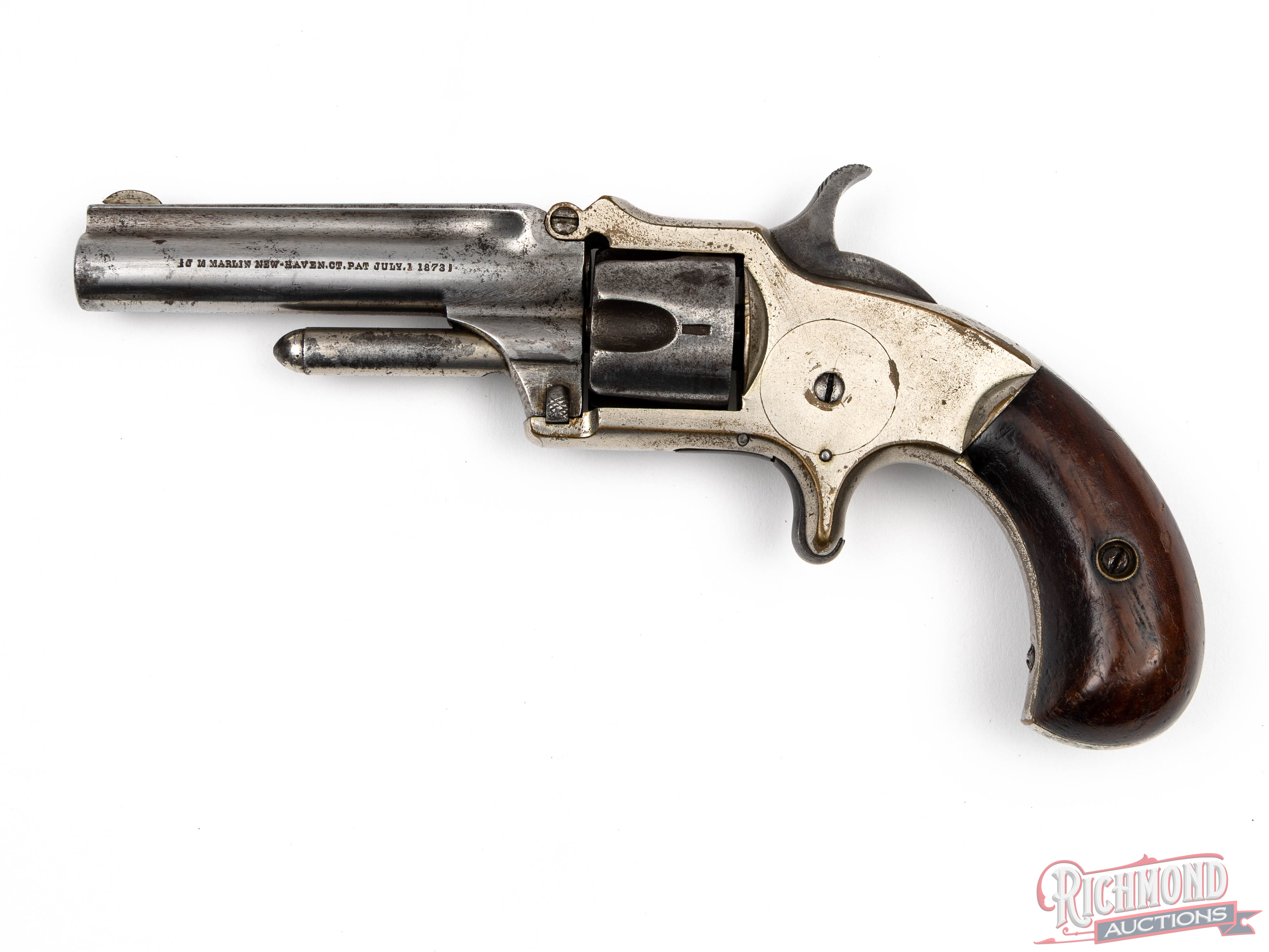 Antique JM Marlin XXX Standard 1872 .30 Rimfire Single Action Pocket ...
