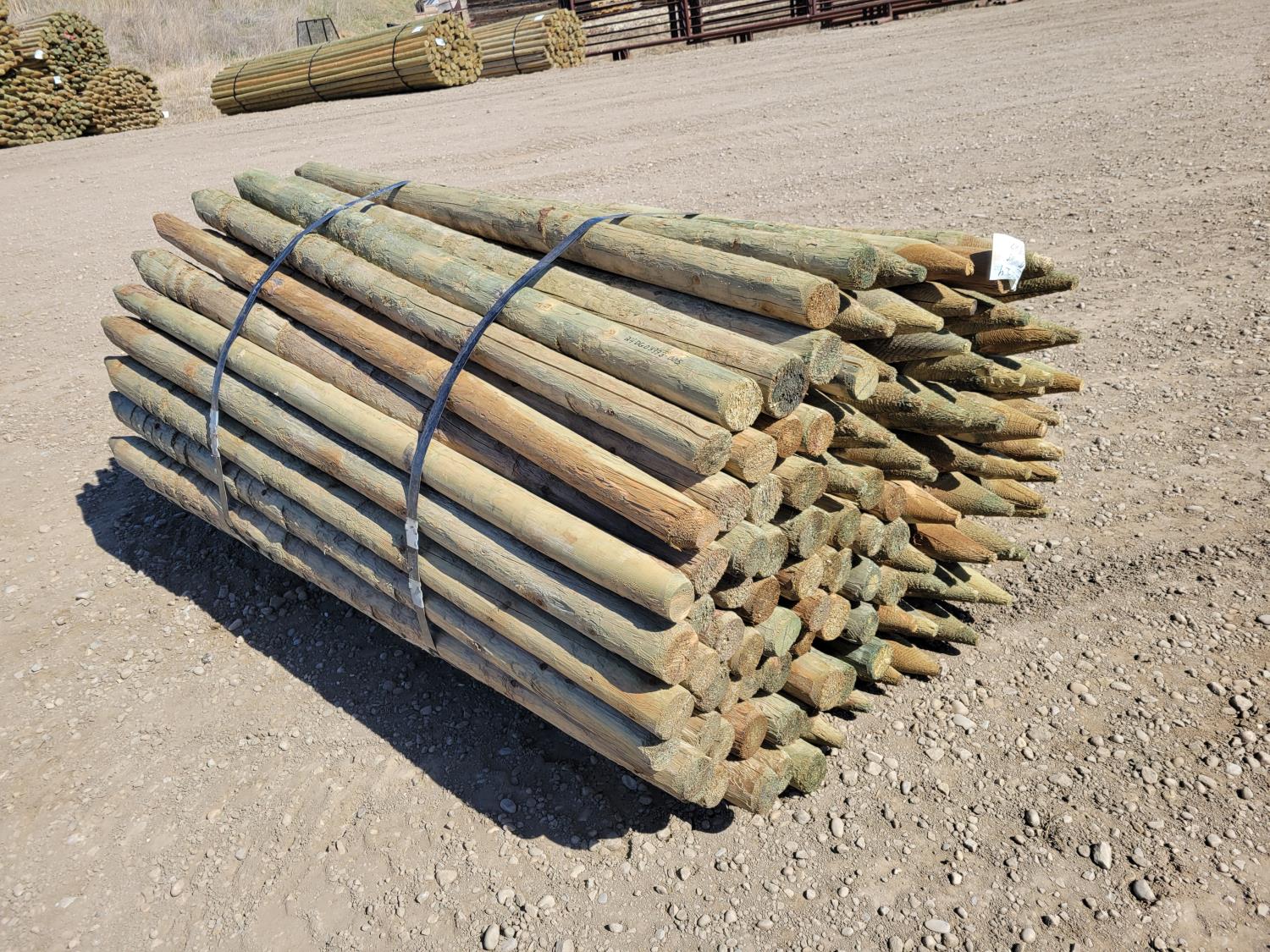 (115) 3-4 Inch X 7 Ft Treated Fence Posts (Unused) [25CD10993-031 ...