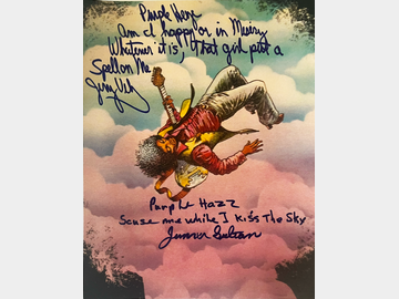 Jimi Hendrix: Jerry Velez & Juma Sultan Signed "Purple Haze" Photo w/ Handwritten Lyrics (TPG)