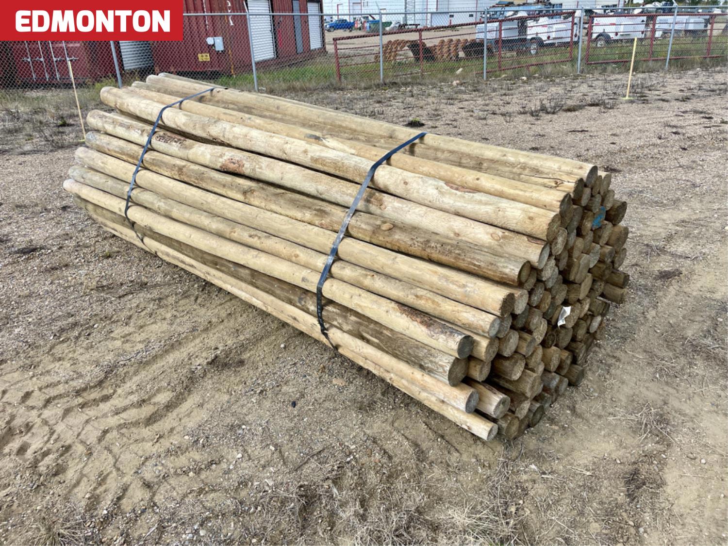 (100) 3-4 Inch X 12 Ft Treated Fence Rails [25FI10791-005] | Team Auctions
