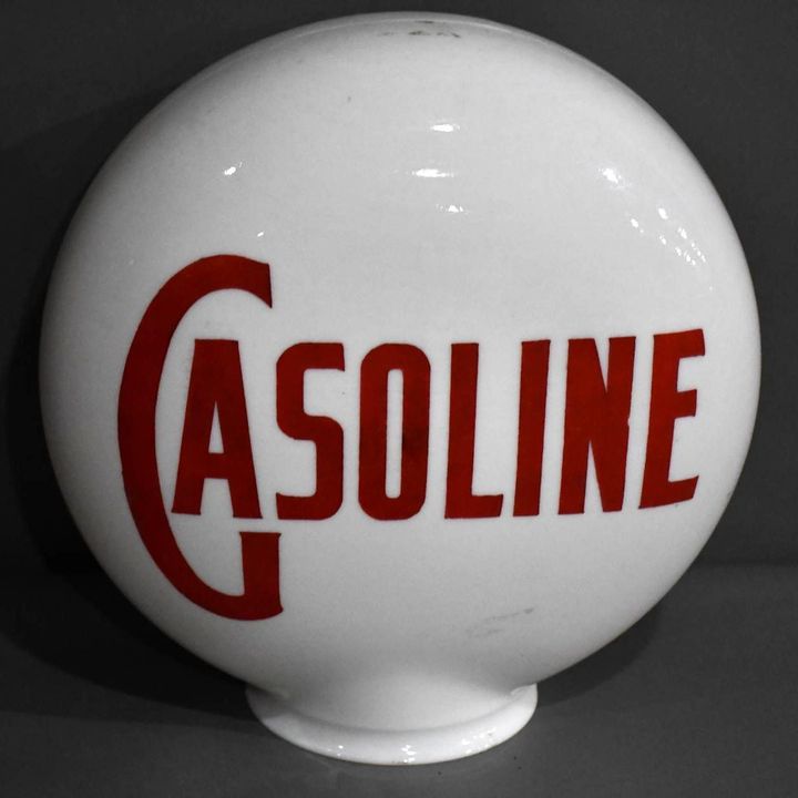 Big "G" Gasoline OPE Milk Glass Globe