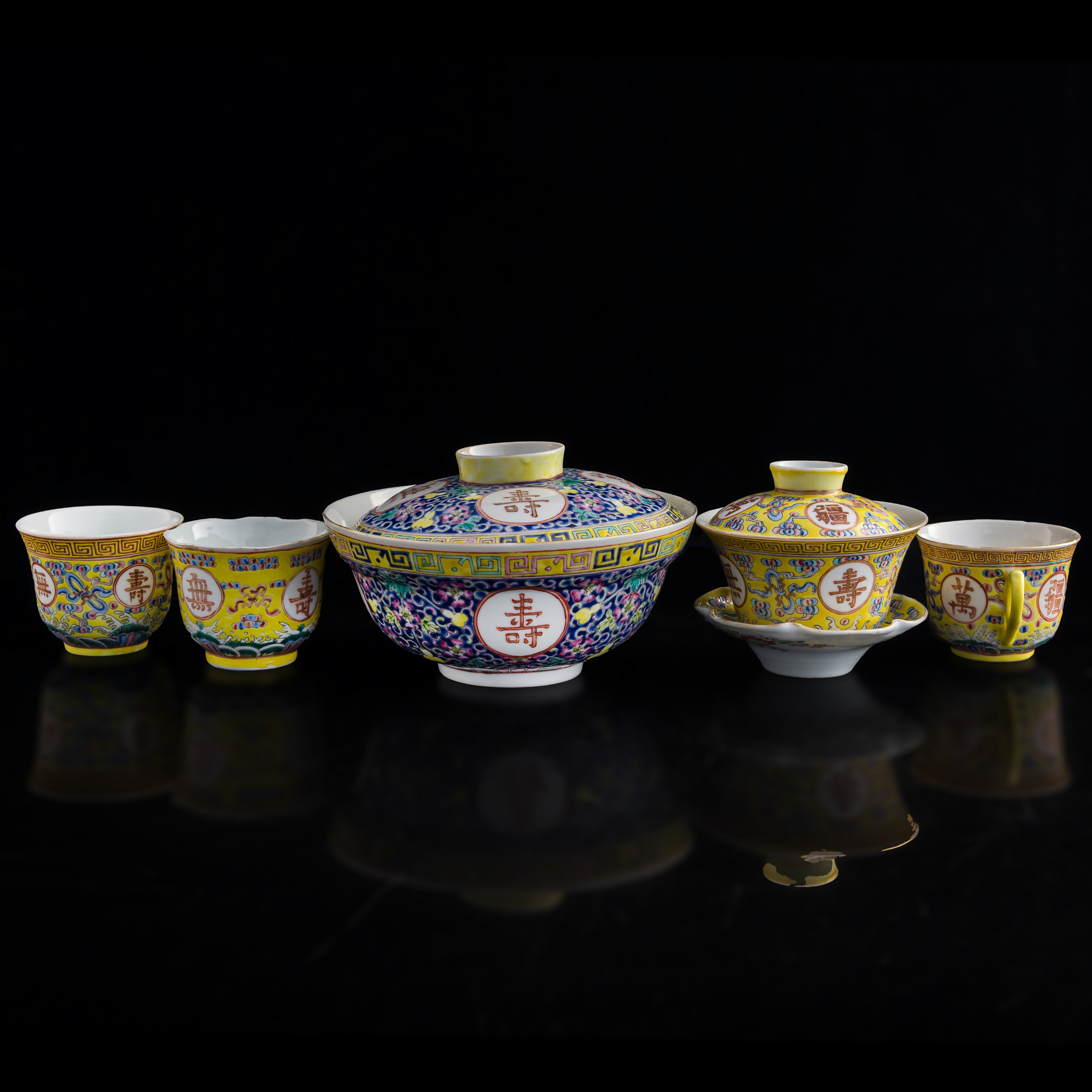 大清光緒蓮花粉彩記念秋操杯 茶掻 きコレクション 工芸品 美術品