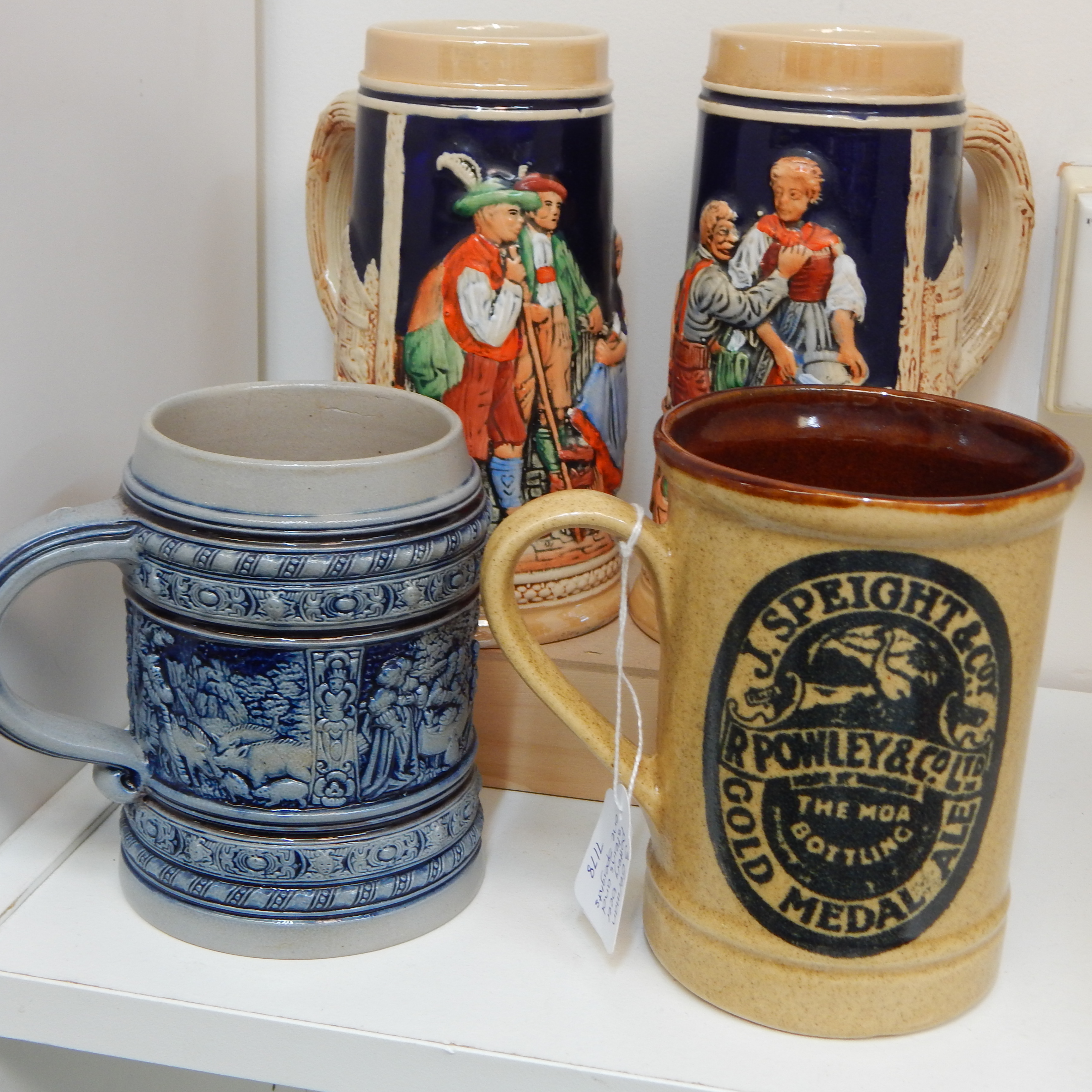 3 German Steins + J Speights & Co ceramic tankard — NZ auction result