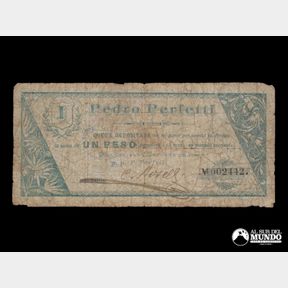Chile, Empresas de Pedro Perfetti. Deposito por 1 Peso. 1898.