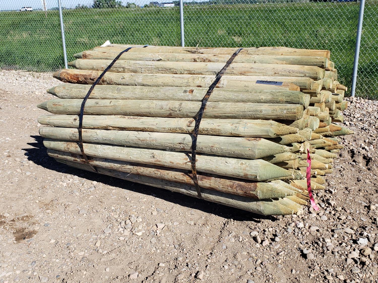 (115) 3-4 Inch X 7 Ft Treated Fence Posts (Unused) [24FP03993-017 ...