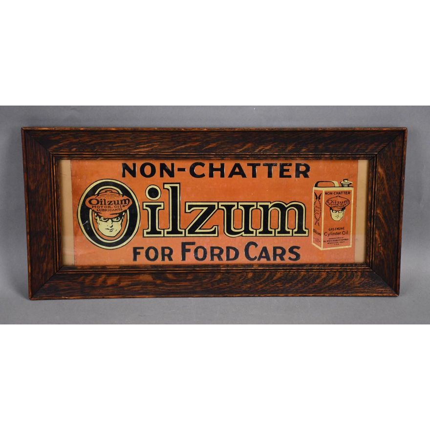 Reproduction Oilzum Decal on Glass Framed