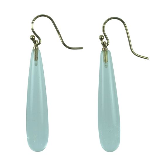 Art Deco-style Rock Crystal Teardrop Earrings with 9ct Gold Hooks (Pair)