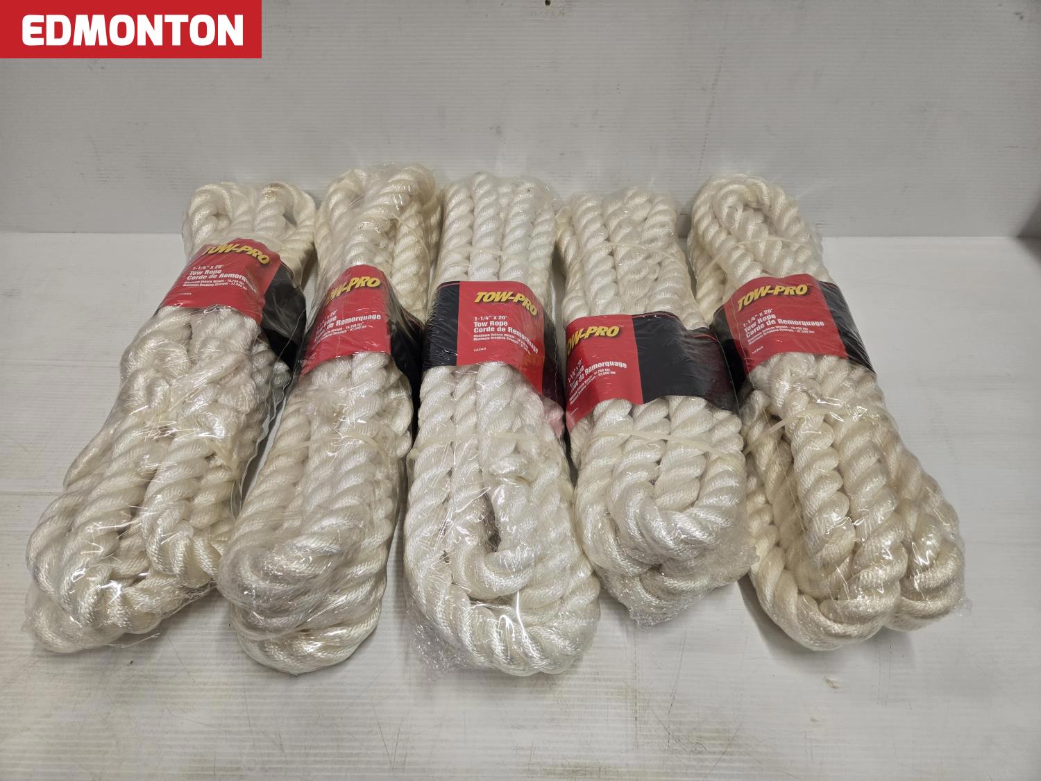 (5) 1-1/4 Inch X 20 Ft Tow Rope (Unused) [26AA48797-001] | Team Auctions