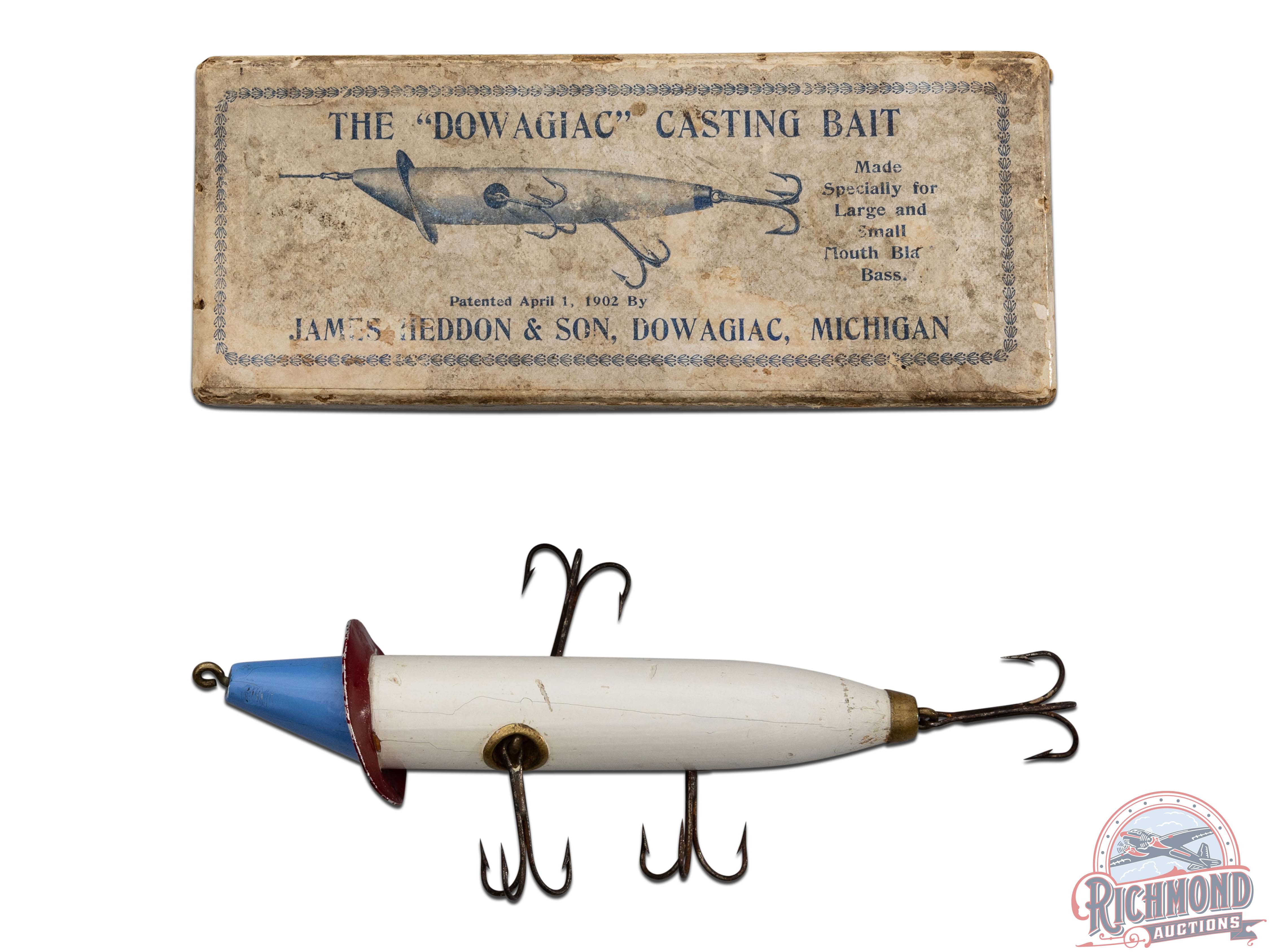 Vieux Leurre De Pêche Heddon Dowagiac 150 RET – Lot #18368 – Très Belle Pièce