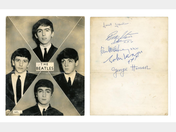 The Beatles Fully Group Signed 8" x 10" 1963 Wales Valex Photo (4 Sigs) (Tracks COA)