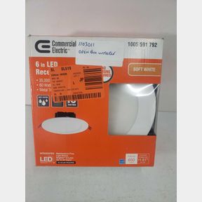 Commercial Electric 6 in. White Flush Round Wet Rated LED Integrated Recessed Lighting Kit