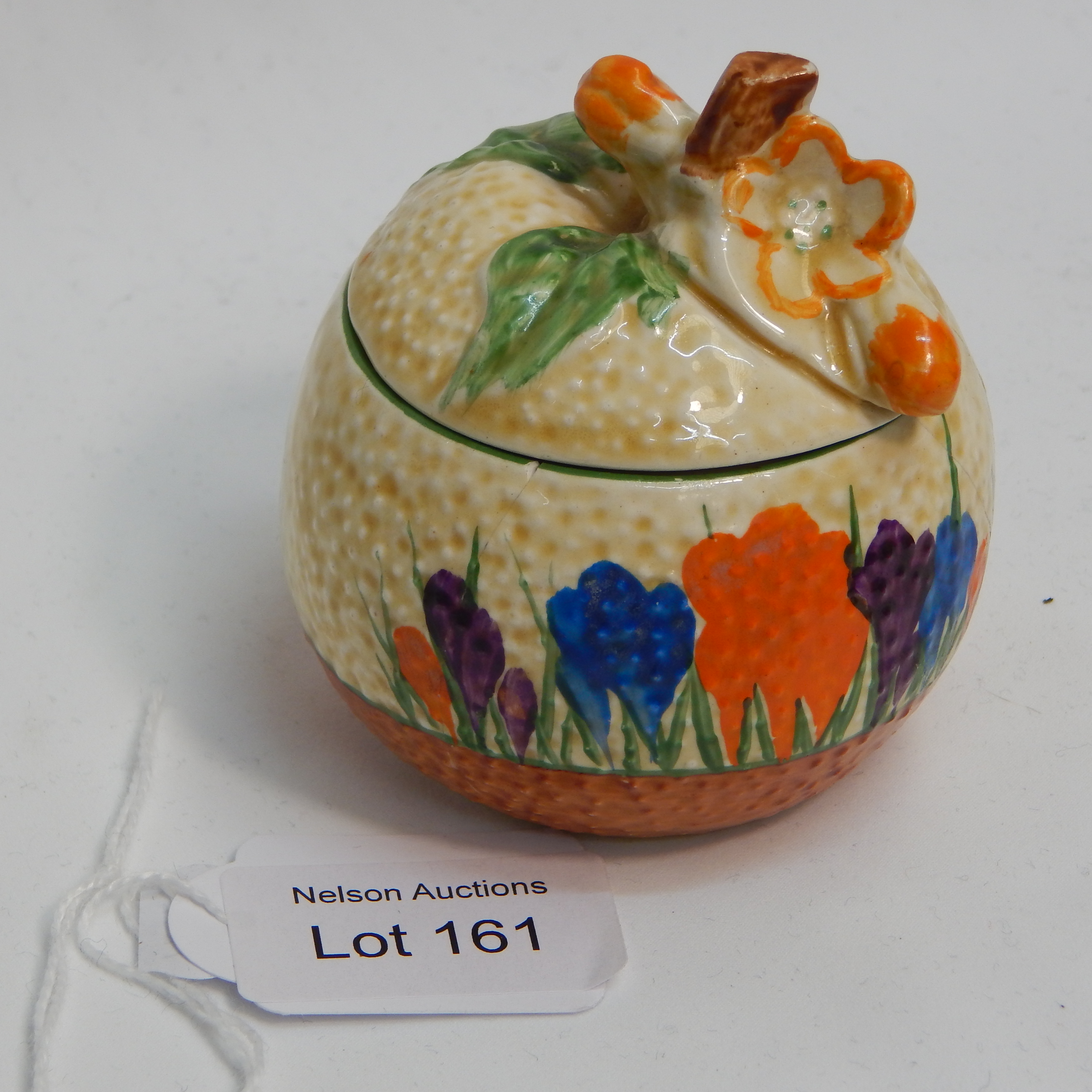 Clarice Cliff signed Mini Honey Pot - Crocus — NZ auction result