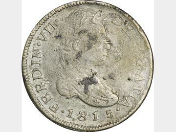 KM# SIMIL 111 (GNL Pag. 424) – 8 Reales 1815 Mo II. VF.