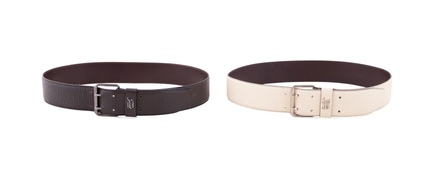 Leather beige belt vintage (Versace) Versace Medusa Leather Belt Cream/Beige Small International main image 2