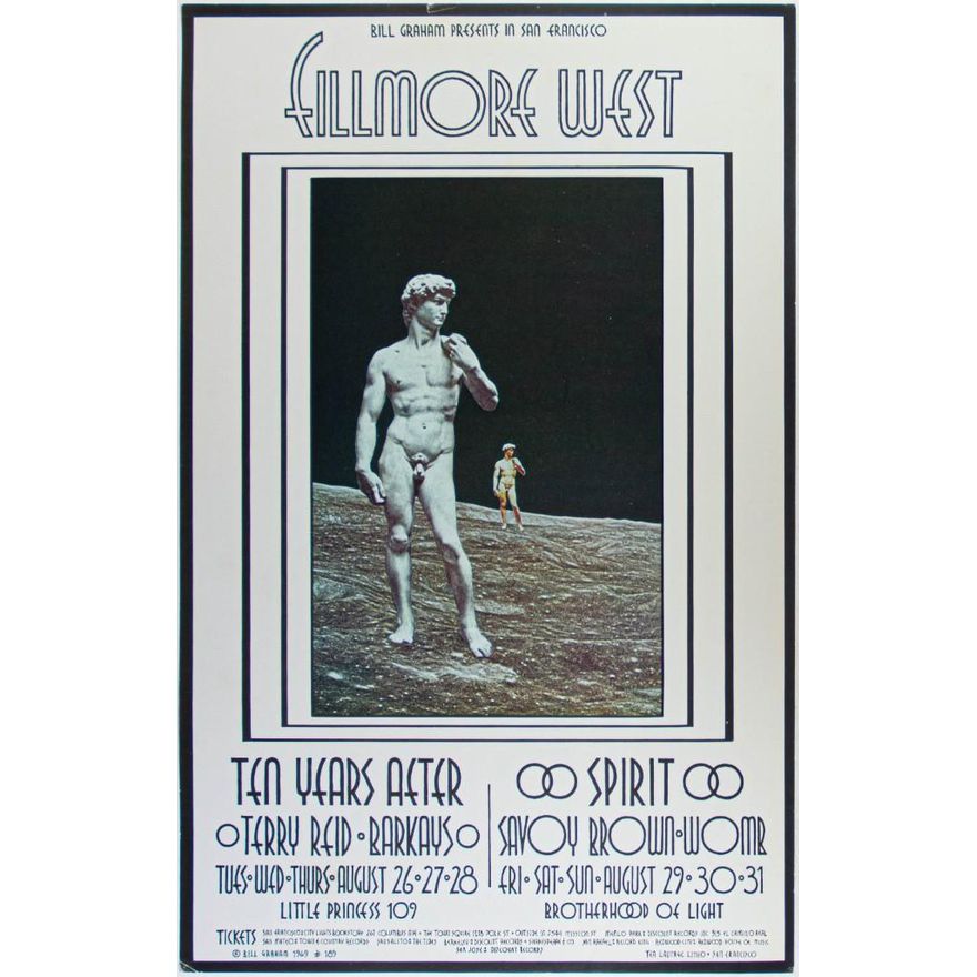 1969 BG-189 Spirit Ten Years After Savoy Brown Fillmore West Poster Excellent 70