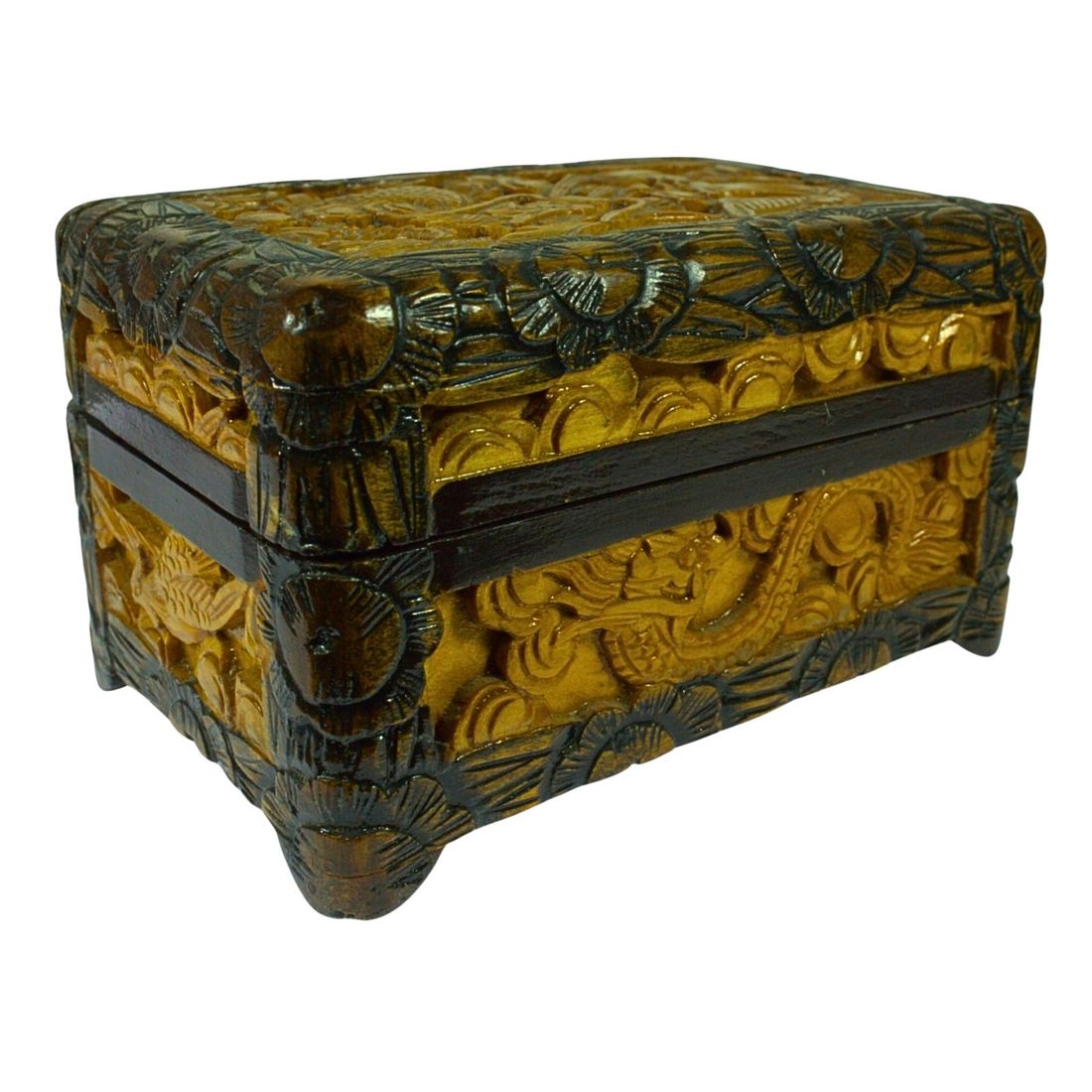 Intricately carved Chinese Wooden Box
